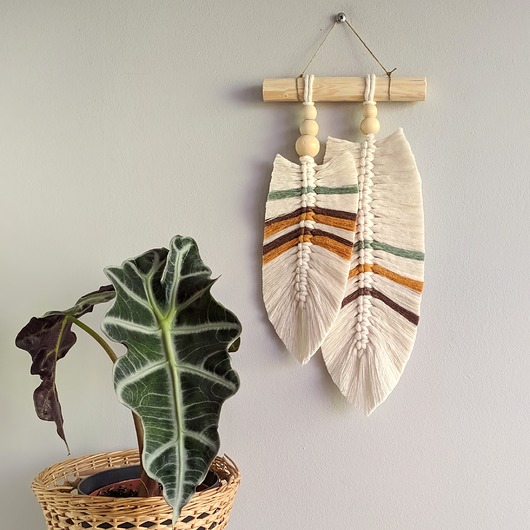 makramy Makrama plecione pióra indiańskie, dekoracje w stylu boho hippie
