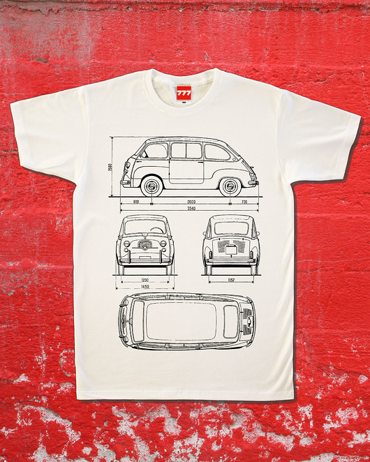 t-shirty męskie koszulka FIAT MULTIPLA oldtimer 500 600 tshirt