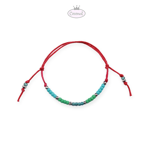 TOHO GREEN RED bransoletka na sznurku COCONUT