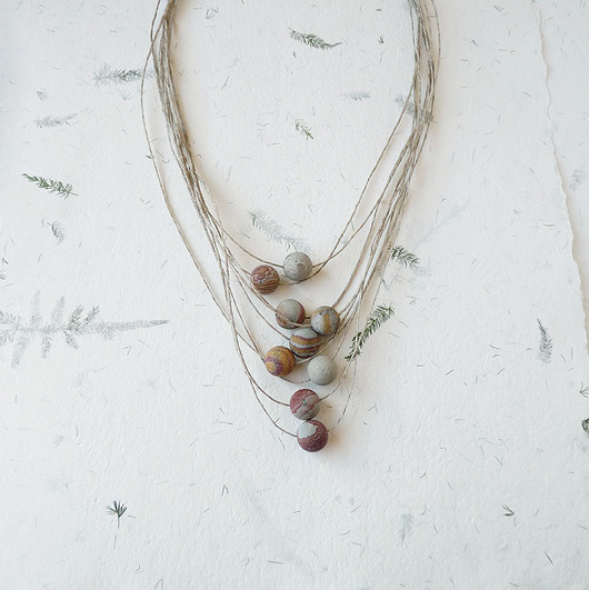 kolie Groszki 005 Jaspis matowy Naszyjnik