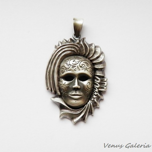 wisiory Maska Wenecka IX - wisiorek srebrny