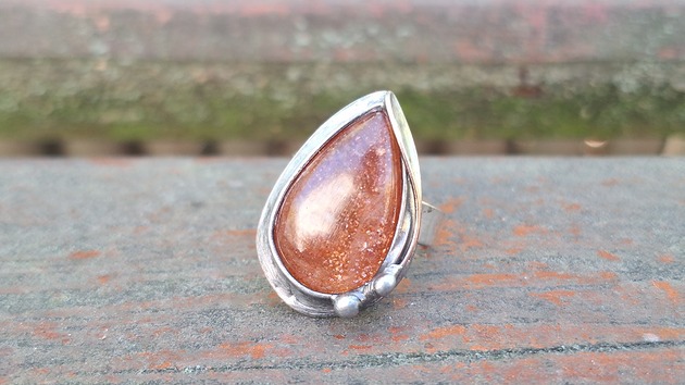 pierścionki - różne Kamień słoneczny - pierścionek regulowany