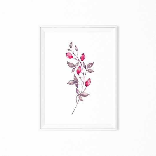 Plakat skandynawski botaniczny Leave myscandi