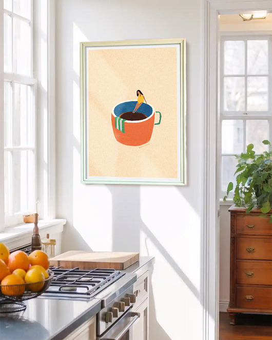 plakaty Plakat pierwszy łyk espresso - kawa