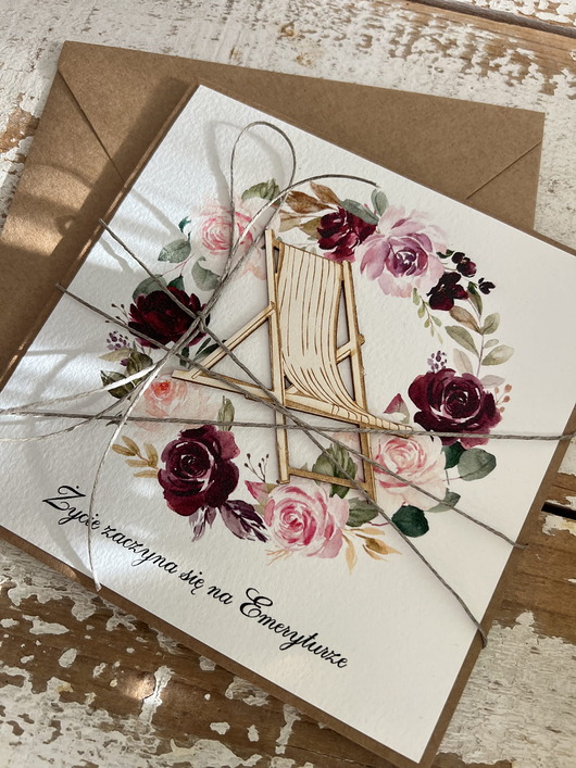 kartki scrapbooking Podziękowanie za współpracę - Kartka ręcznie robiona z okazji emerytury