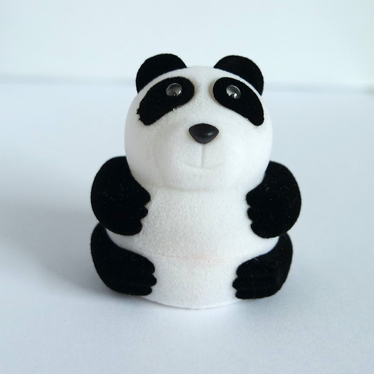 Zamszowe ozdobne pudełko - Panda yenoo