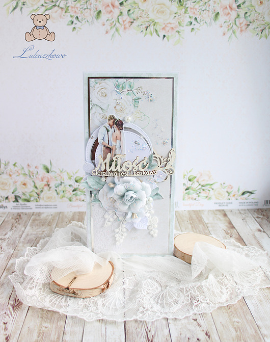 kartki scrapbooking Kartka ślubna pamiątka "Sentimental" GOTOWA
