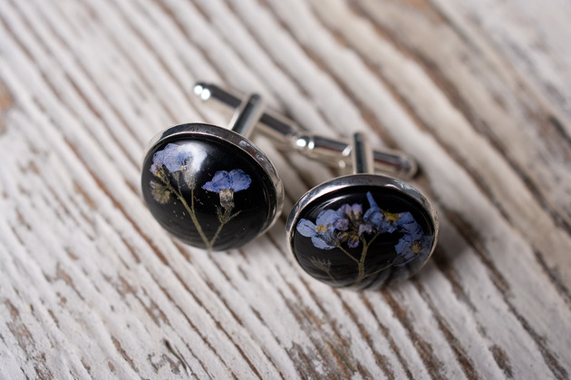 Spinki do mankietów z niezapominajką So Jewelry