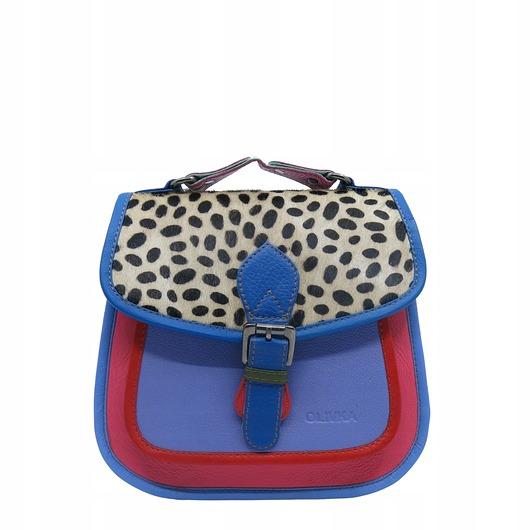 torby na ramię Torebka damska kolorowa skórzana skóra naturalna rączka pasek OLIVKA