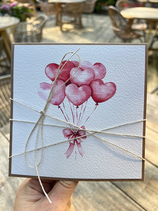 kartki scrapbooking Wyjątkowa ręcznie robiona kartka na walentynki - walentynka z sercem z balona