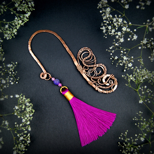 zakładki do książek Miedziana zakładka do książki wire wrapping