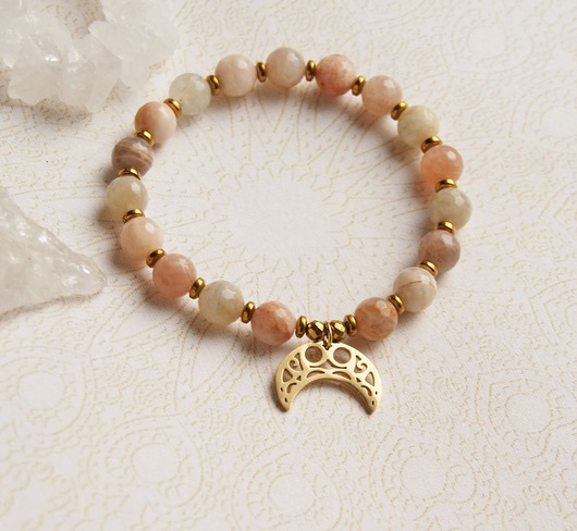 bransoletki z kamieni naturalnych OPTYMIZM : kamień słoneczny & lunula