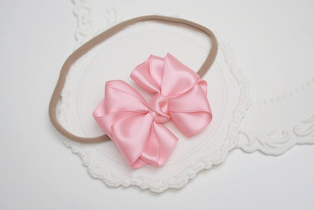 ozdoby do włosów dla dzieci Opaska kokarda dla dziewczynki baby pink