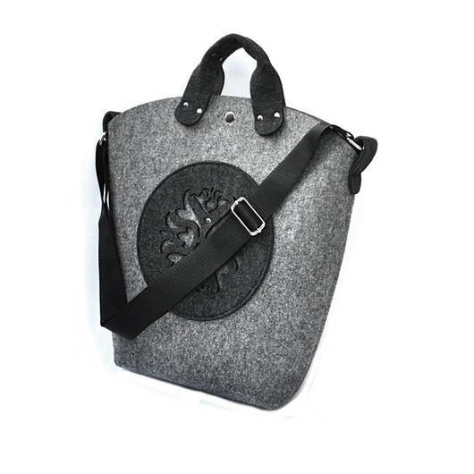 BiGGest BaG - vol.1 szara z grafitową aplikacją Beltrani
