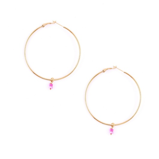 kolczyki - inne Duże koła z PINK masą perłową