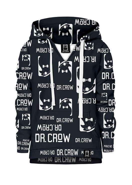 bluzy dla dziewczynki Bluza Dziewczynka DR.CROW Logo Czarna