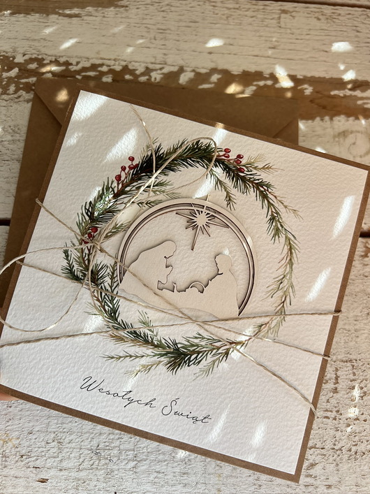 kartki świąteczne Kartka świąteczna ręcznie robiona na Boże Narodzenie