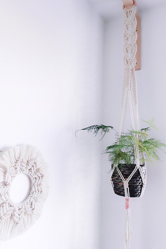 Kwietnik makrama Boho home styl Hygge Macrame