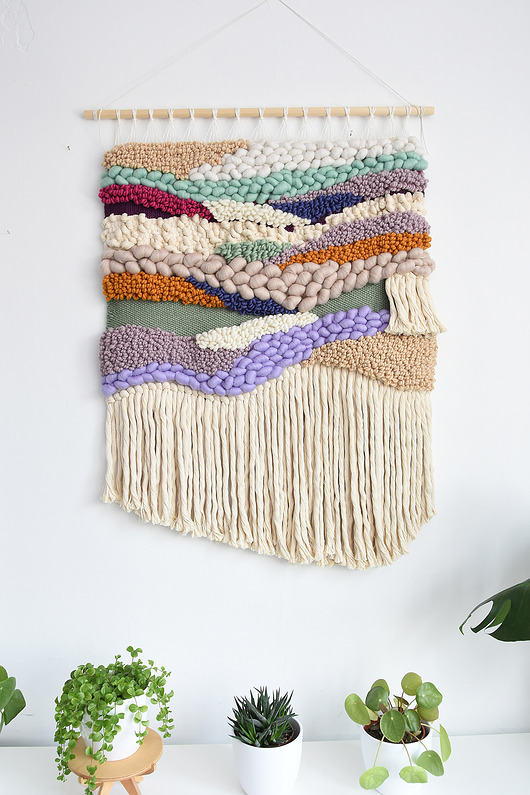 makramy Duża tkana dekoracja ścienna idealna do salonu lub sypialni