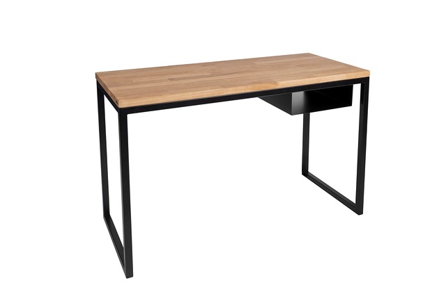 biurka Biurko industrialne loft stal drewno Fiemme czarne 120cm x 50cm dąb