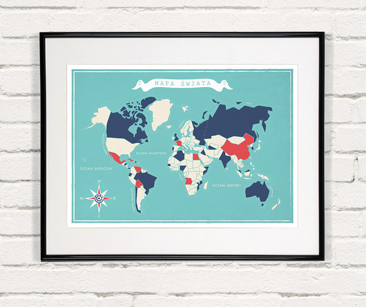 Mapa świata do pokoju dziecka, marynistyczna, A3 Galeria EMU