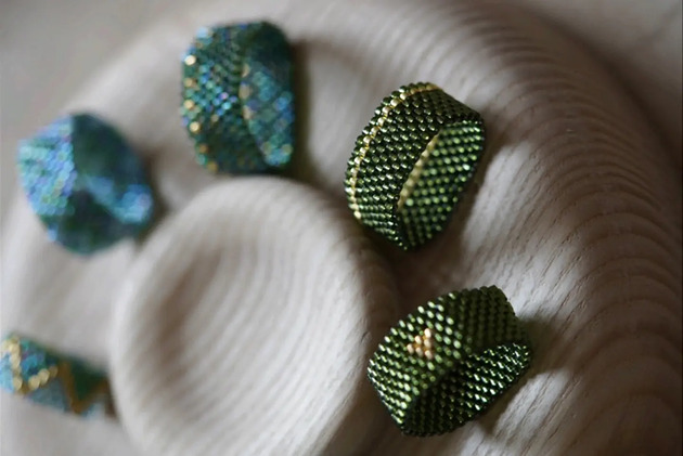 pierścionki - różne Pierścionek Beadingowy Green