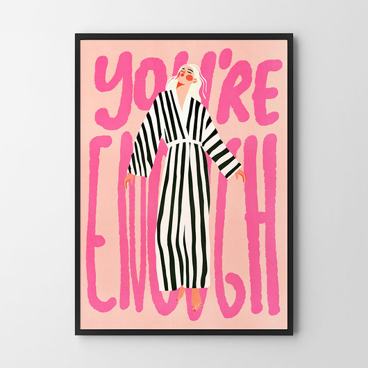 plakaty Jesteś wystarczająca - plakat/ilustracja dziewczyna róż