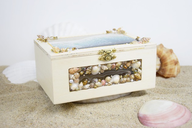 pojemniki na biżuterię Szkatułka XL morskie wspomnienia 05