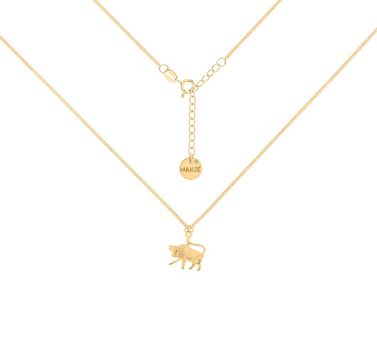 chokery Pozłacany choker pancerka ze znakiem zodiaku Byk