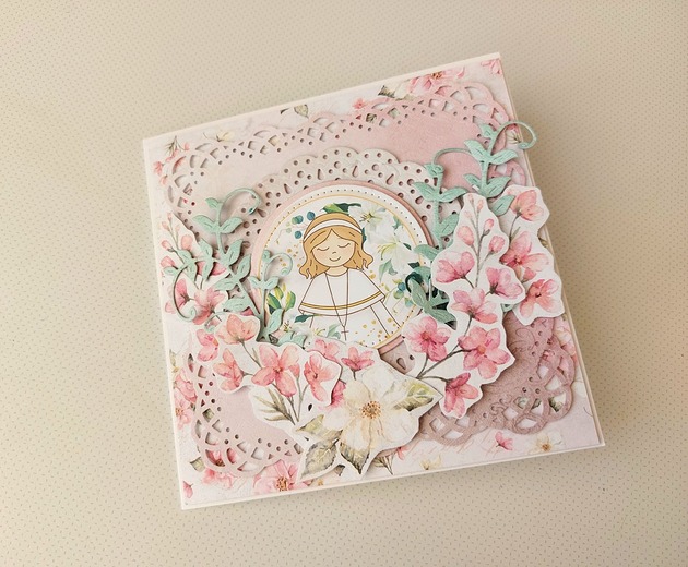 kartki scrapbooking Kartka na Komunię