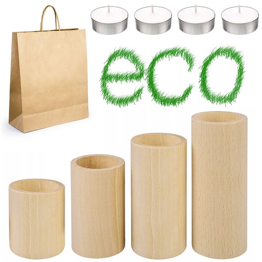Zestaw 4 świeczników tealight torba na prezent Lelu Design