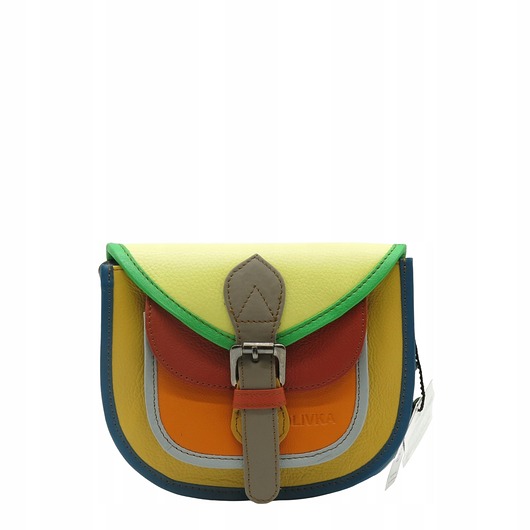 torby na ramię Torebka damska listonoszka skórzana regulowany pasek kolorowa OLIVKA
