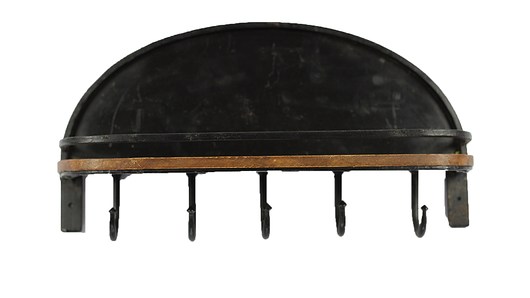 Wieszak metalowy drewniany 5 haczyków czarny amdecor