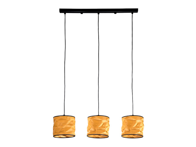 lampy wiszące Lampa wisząca z trzema abażurami kolor miodowy