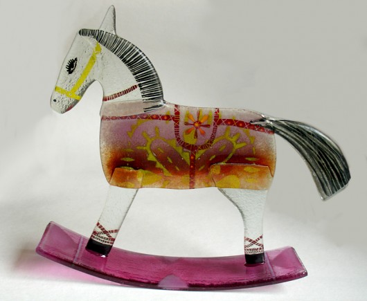 konik na biegunach FIOLETOWY Borowska Glass Design