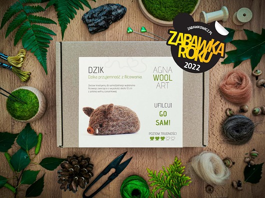 gry edukacyjne dla dzieci Zestaw kreatywny do filcowania: Dzik. Ufilcuj go sam!