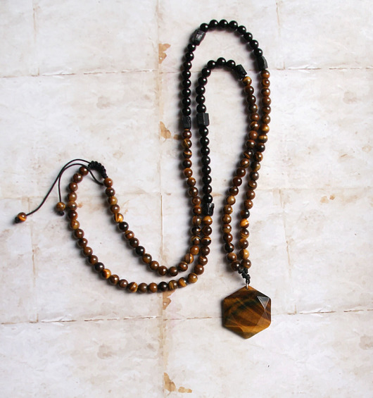 biżuteria męska UNIKAT: tygrysie oko, onyks : turmalin