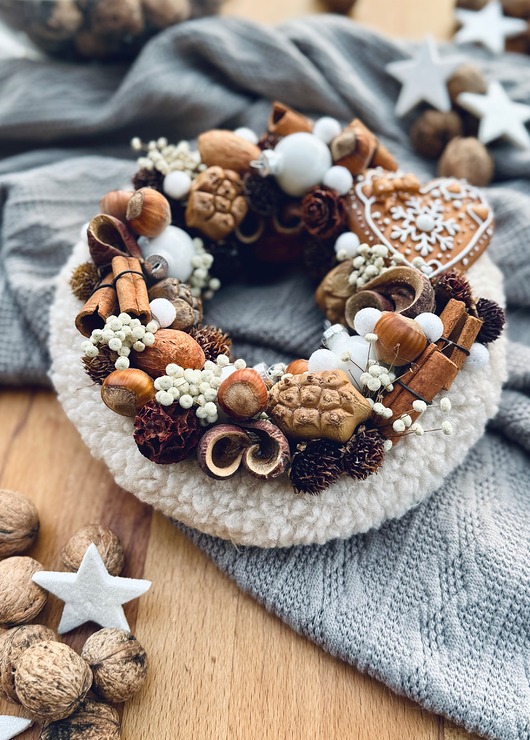 wianki bożonarodzeniowe Wianek w Sweterku