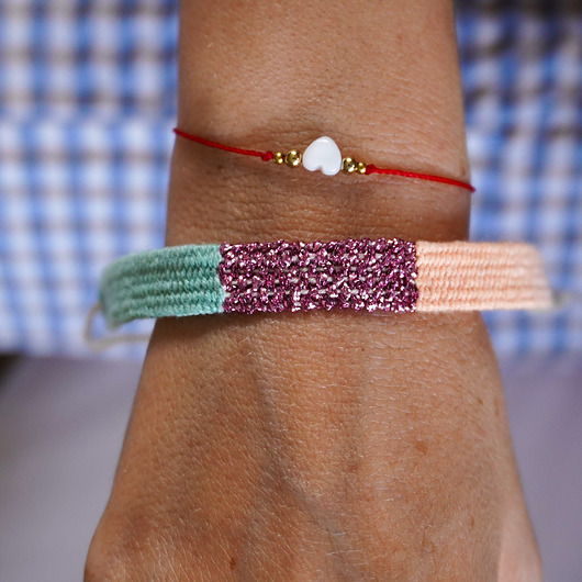 bransoletki na sznurku Kolorowa bransoletka tkana handmade, na sznurku