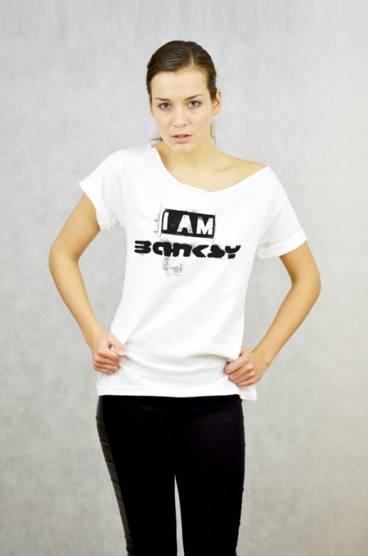BANKSY - Koszulka Oversize szeroki dekolt T-shir GAU great as You