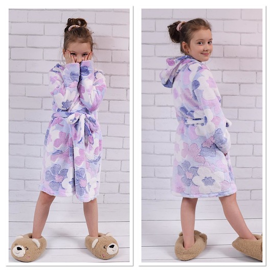bielizna i piżamy dla dziewczynki Szlafrok dla dziewczynki Kwiaty