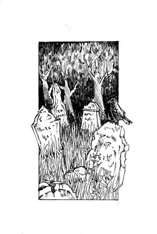 grafiki i ilustracje Rysunek - Grobowa cisza
