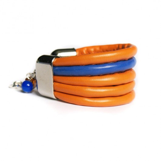 szeroka bransoletka ORANGE & BLUE kaktusia