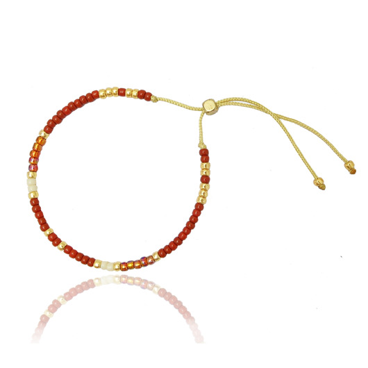 Bransoletka Minimal - Brown and Gold Ilovehandmade