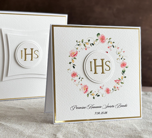 kartki na komunię Kartka na komunię z pudełkiem i kopertą, 103