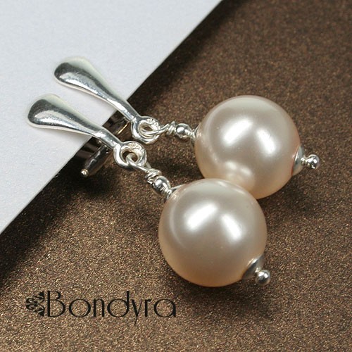 Klipsy z perłą Swarovski Bondyra Design