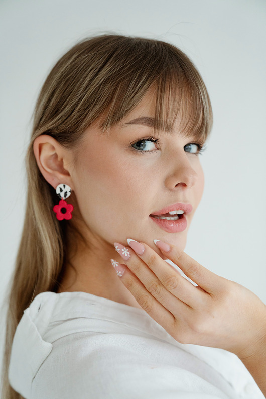 kolczyki z masy plastycznej Kolczyki MINI kwiatki