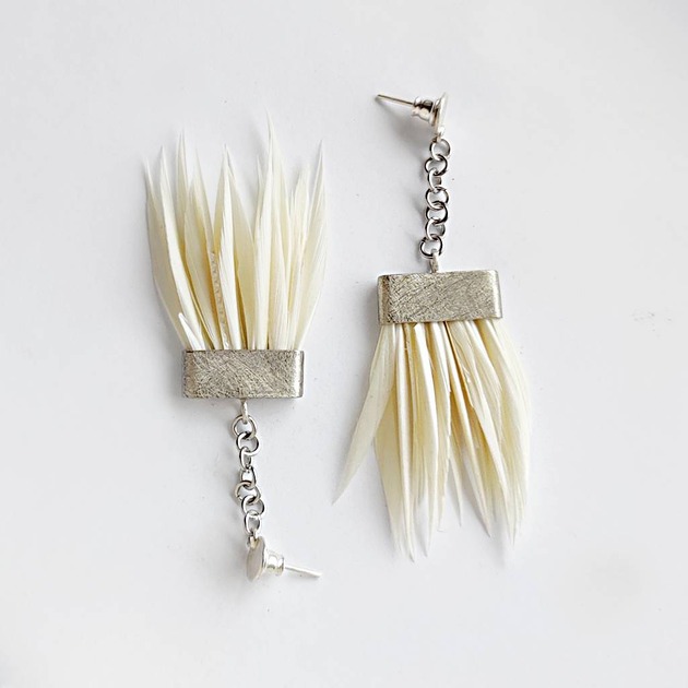 kolczyki z piórami PIÓRKO kolczyki