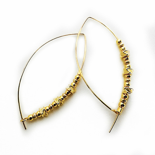 kolczyki pozłacane Duże złote Kolczyki z koralikami