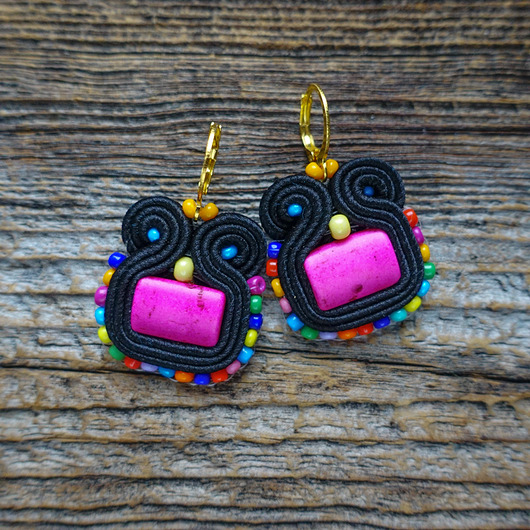 kolczyki soutache Kolorowe kolczyki soutache